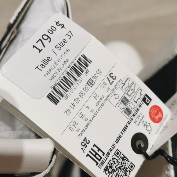 Zara low heeled lug sole leather ankle boots - Picture 9 of 11